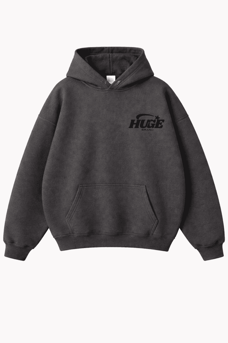 Sudadera streetwear oversize gris de Huge Brand vista frontal
